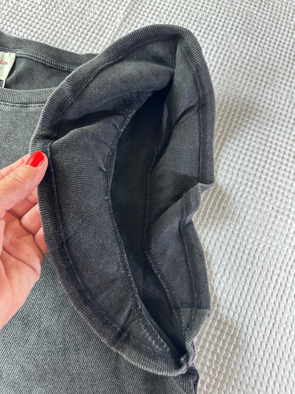 Black Washed Ruffle Sleeve Top - Picture 12 of 12